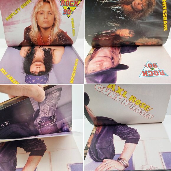 Rock Scene Spotlights Magazine Guns Roses Skid Row Posters Aug 1990 Unread Stock - Picture 9 of 11